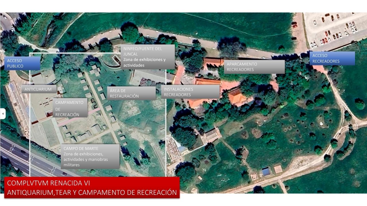 Plano ampliado del campamento de recreación de Complutum Renacida 2026
