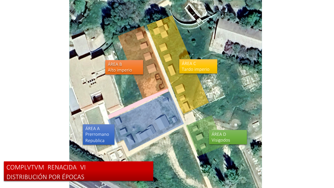 Plano de distribución de tiendas por épocas en Complutum Renacida 2026